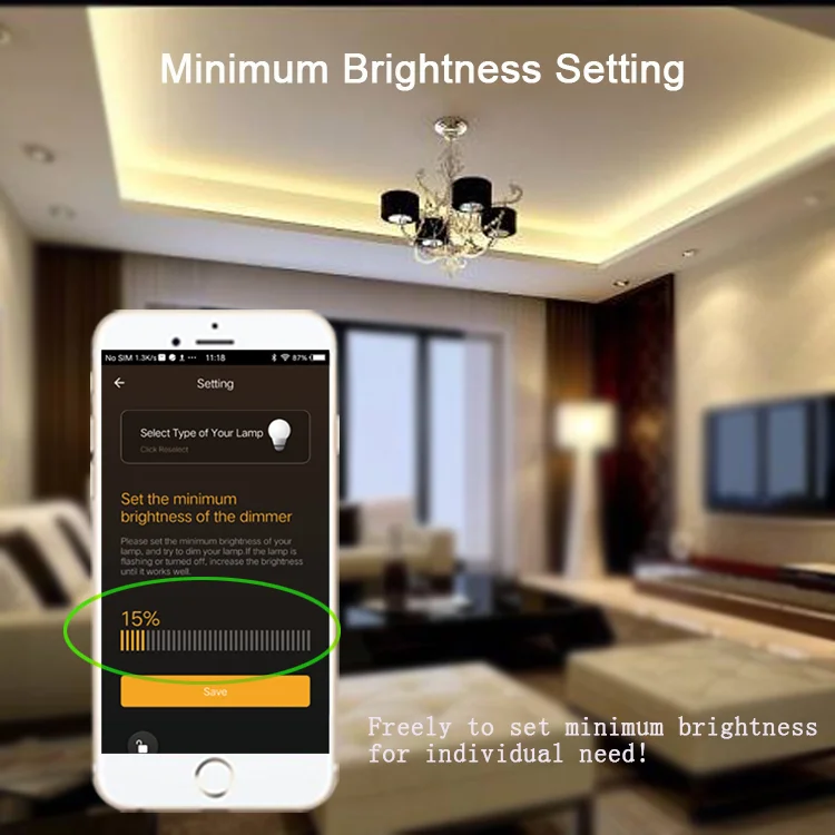 Smart Home Wifi Controlled Led Dimmer Switch Wireless Touch Dimmer