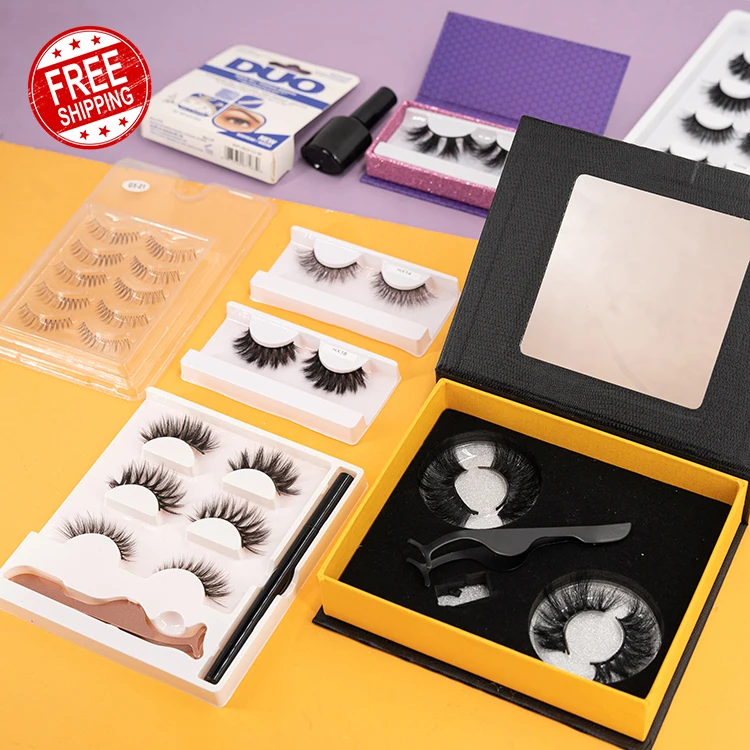 

Weatherproof False Lashes False Eyelashes Kit with 5 Pairs, Natural color