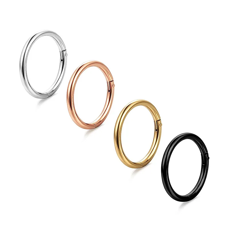 

Flynee Jewelry 6mm/8mm/10mm/12mm Made In China 1 Pair Stainless Steel 18G Hinged Hoop Sleeper Earrings