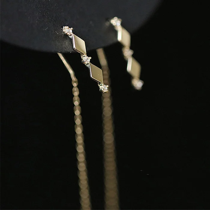 

CAOSHI Wholesale Unique silver plated chain Stud Earring Long tassel Girls Gold Fashion Earrings Women