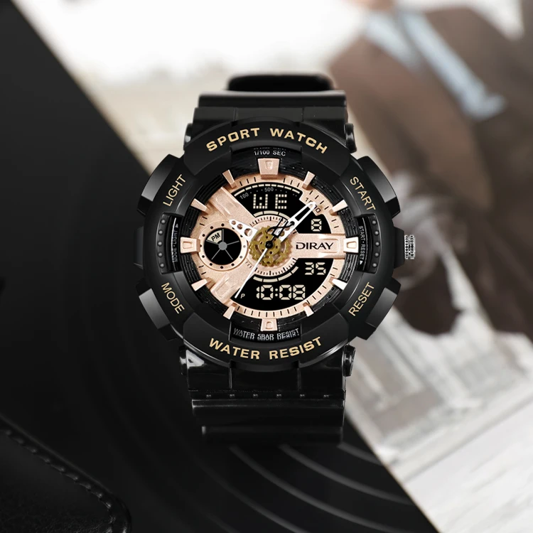 

DIRAY Waterproof Wach Reloj Men Ladies Watch Luxury Shock Automatic Sport LED Digital Wristwatches Relogio