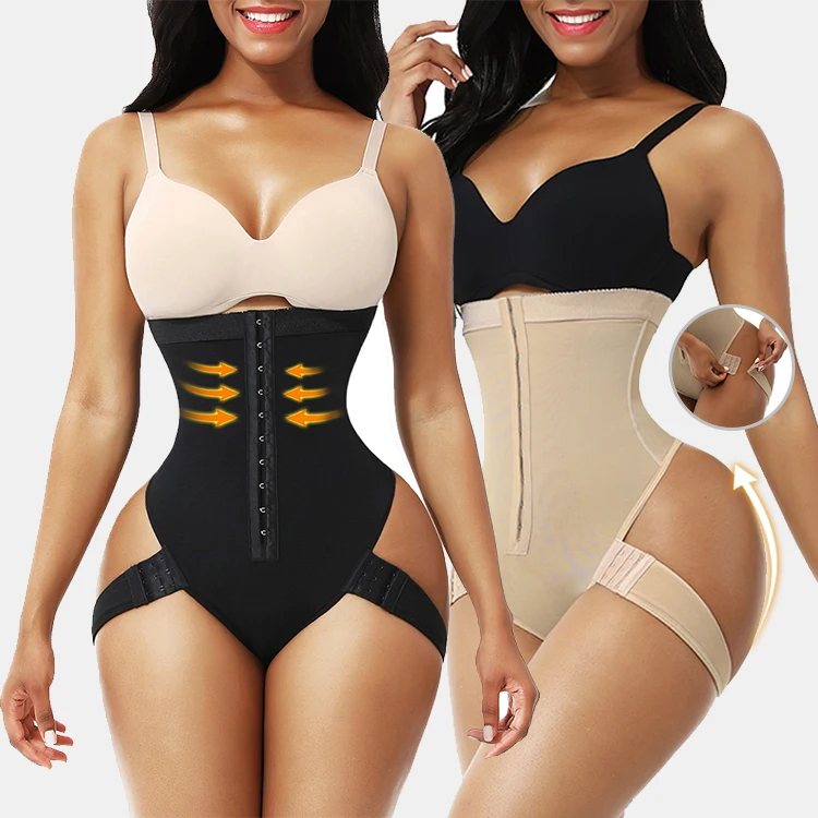 

HEXIN High Waist Tummy Control Women Butt Lifter Thong Body Shaper With 2 Side Straps shapewear for women