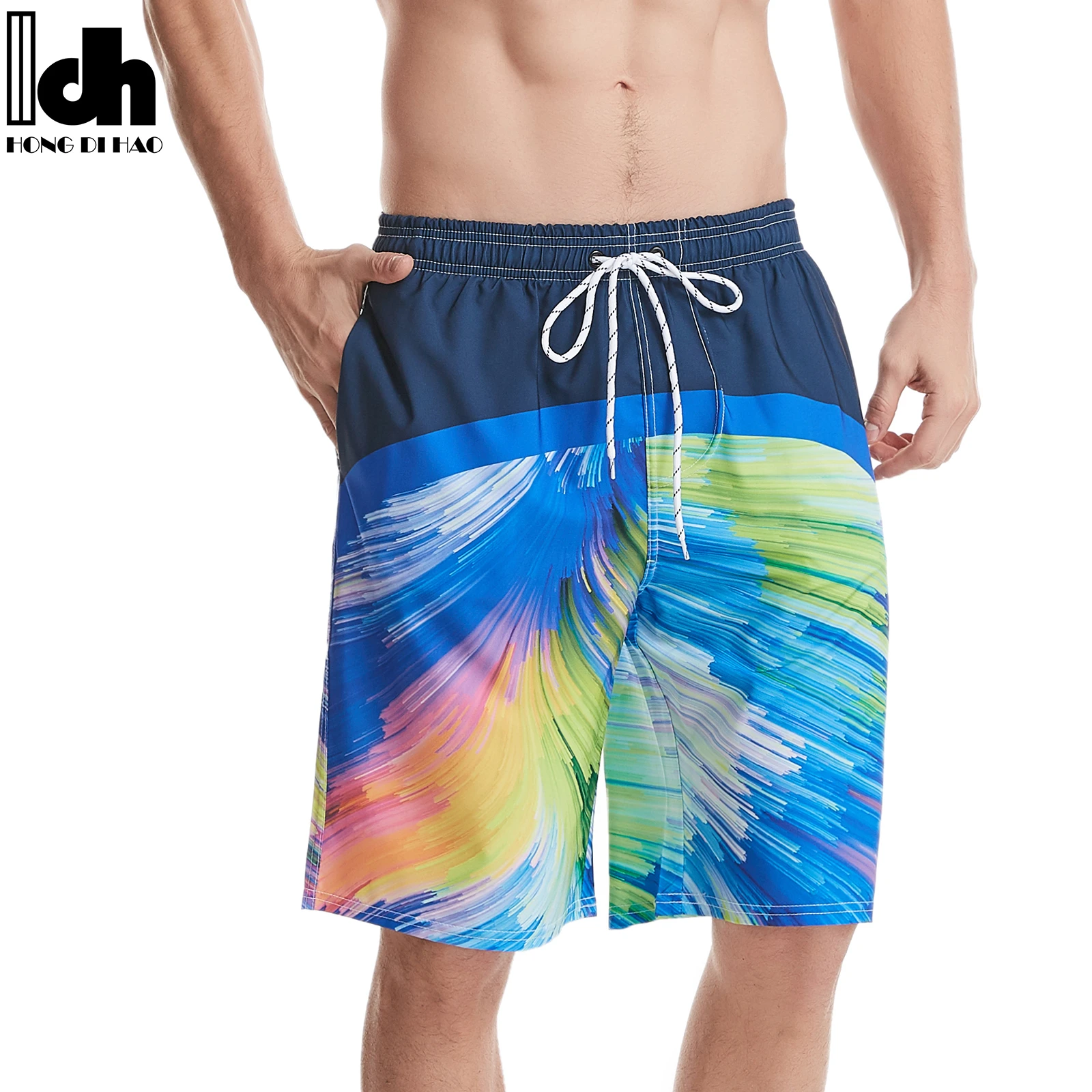 

China wholesale custom quick dry print private label breathable bohemian style plus size sexy swim trunks men shorts beach, Printed brilliantly