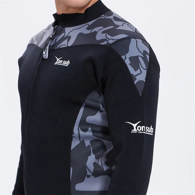 
2 MM Two Piece Surfing Wetsuits Anti-UV Neoprene Long Sleeve Men Diving Wetsuit 