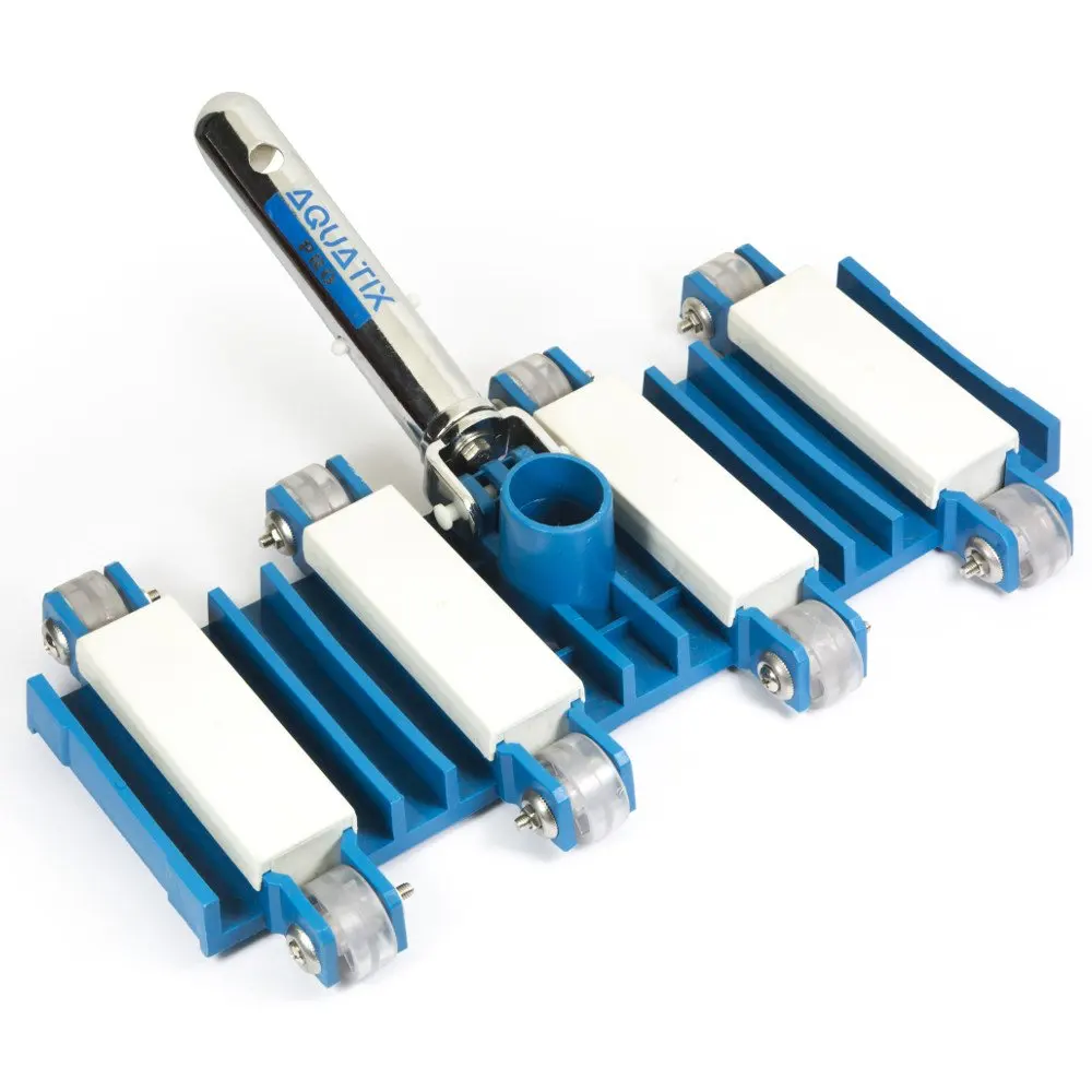 

Baobiao OEM Supply 19" Heavy Duty Weighted Flexible Concrete Swimming Pool Vacuum Head Side Brushes Metal EZ Clip Handle