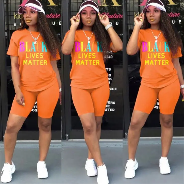 

MISSMOEN High Quality Letter Print Casual Women Clothing Sports Short Two Piece Pants Set