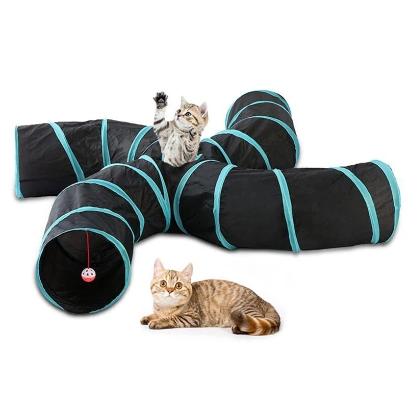 

5 Holes Pet Cat Tunnel Toys Foldable Pet Cat Kitty Training Interactive Fun Toy For Cats Rabbit Animal Play Tunnel Tube