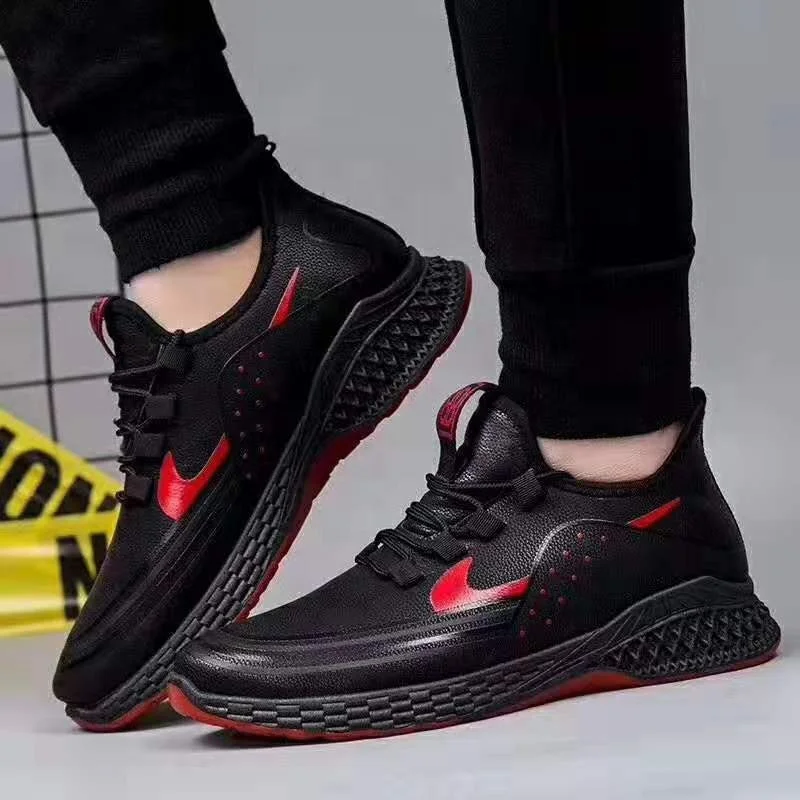 

Popular design fashion cheapest man sport footwear, Black red white