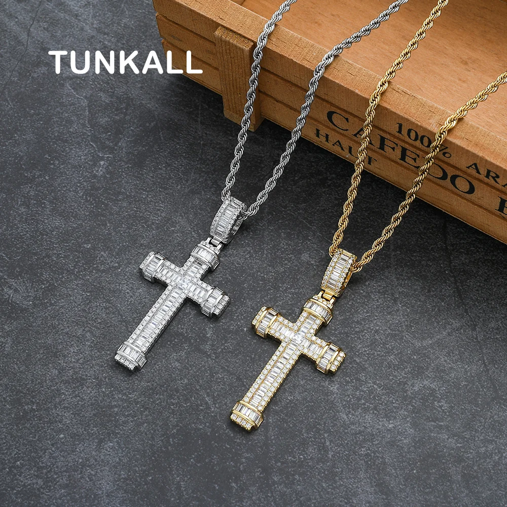 

CN337 Wholesale Cross Pendant Brass Micro pave with CZ Bling Bling Mens Necklace Rock Hip Hop Jewelry