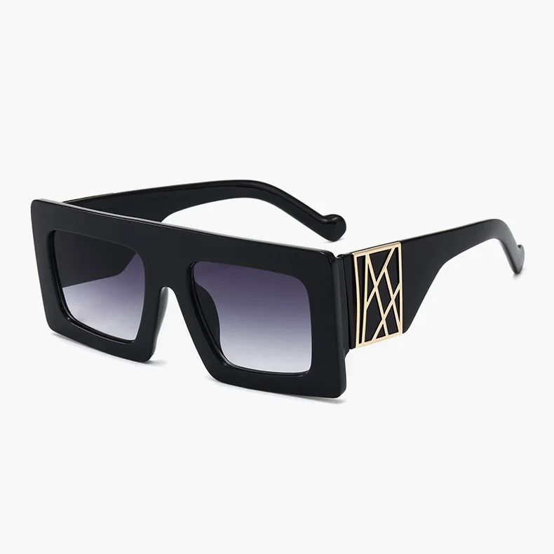 

2021 European and American fashion oversized women sun glasses custom designer big square frame female shades sunglasses