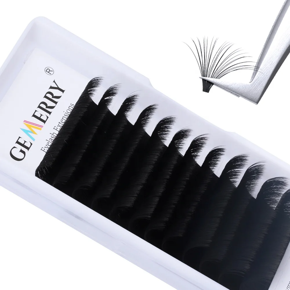 

Gemerry Mega Volume Easy Fan Eyelash Extensions Light Self Fans Lashes Supply Matte Black Stylists Professional Salon Use