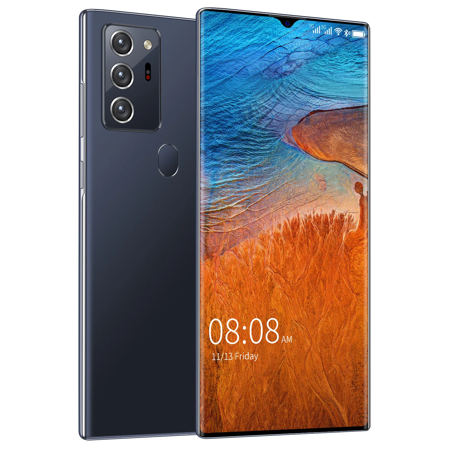 

Brand new 6.53 inch water drop large screen support two mobile cards fingerprint unlock smooth game play Android phone, White/black/golden