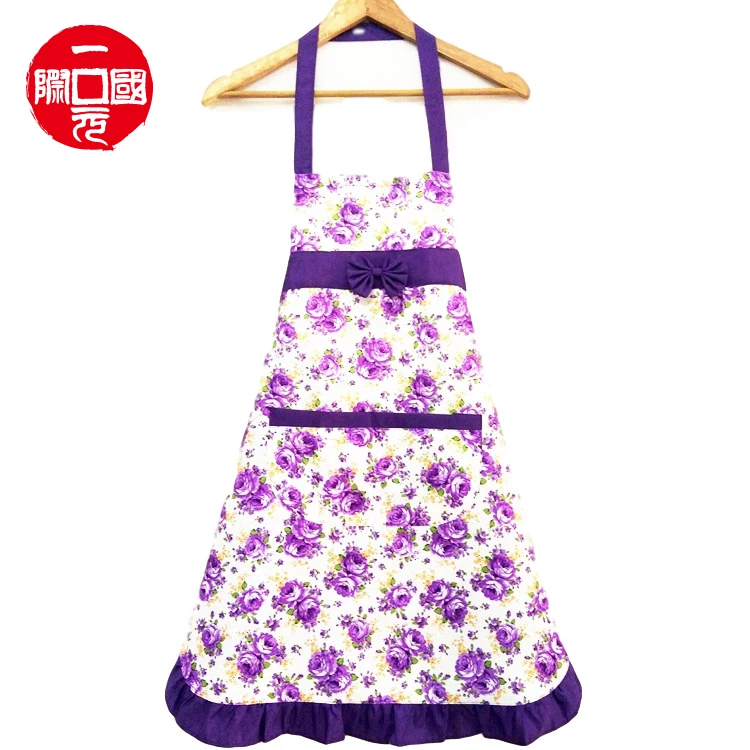 

2021 kitchen cheap wholesale women stripe rose cute aprons