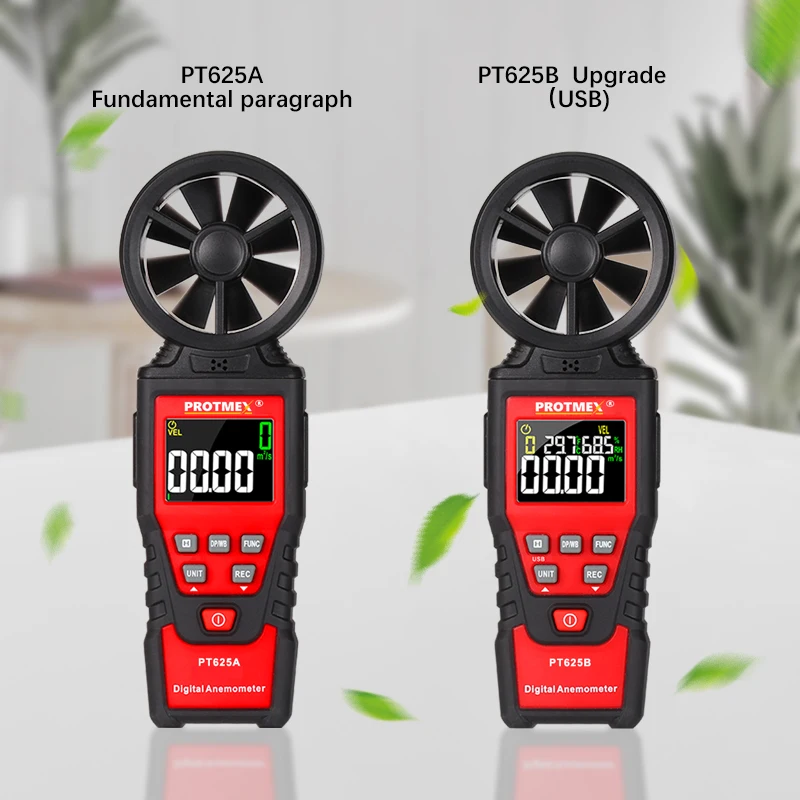 
2019 New product Digital wind Anemometer PT625B with USB Air Flow Meter For Wind Speed Measuring 