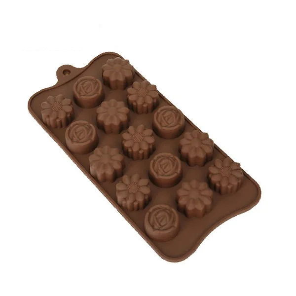 

Free sample handmade 15-series jelly flower shape chocolate silicone cake mold