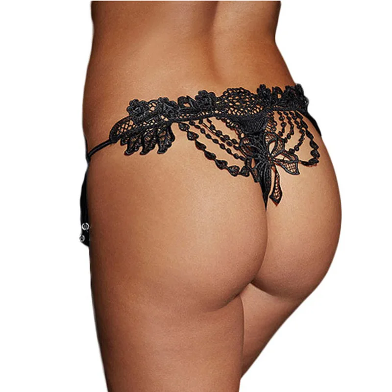 

Customize Sexy Open Butt Women's Panties Lace Transparent Thong G String For Women