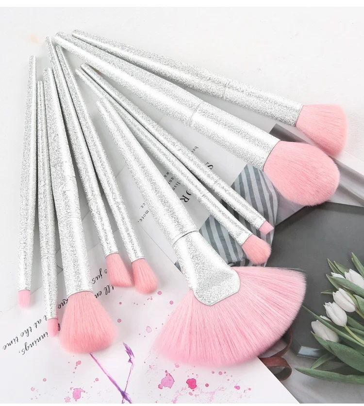 
2020 Trending Pink Makeup Brushes Glitter Private Label Glitter makeup brush 