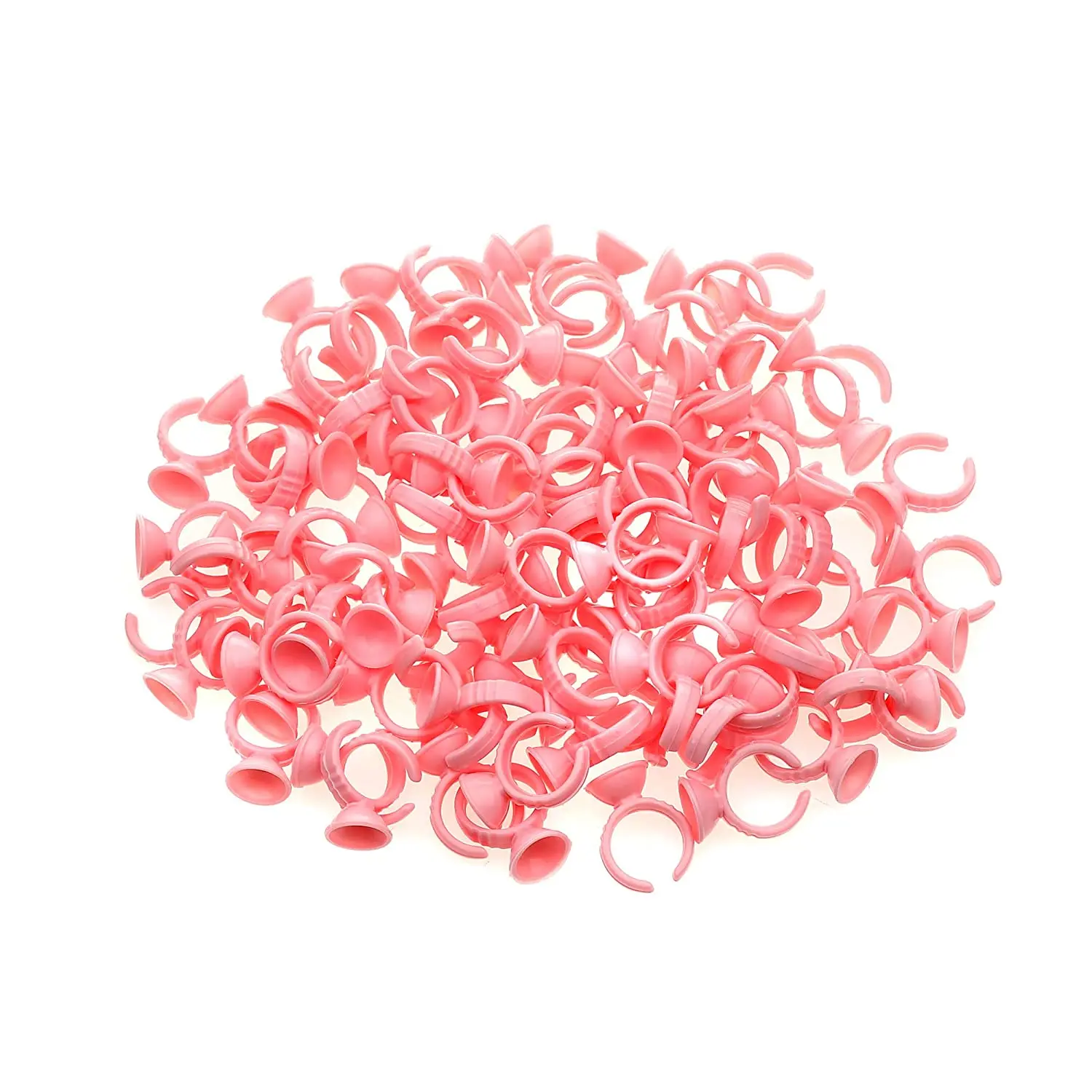 

100pcs/bag Disposable Pink Plastic Tattoo Pigment Ring Ink Cups Holder Tools Eyelash Extension Glue Rings Wholesale Cheap Price