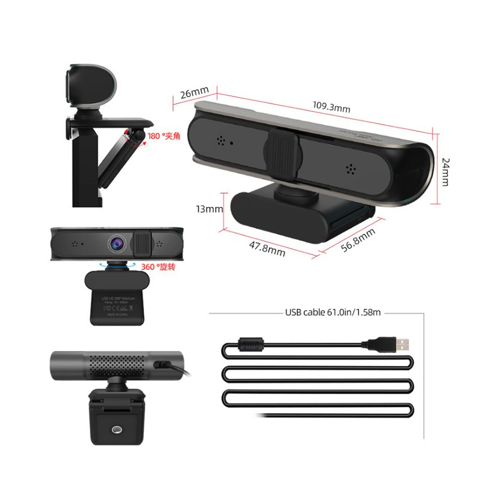 

Factory supply 5 Mega-resolution USB Web Camera,Auto focus for video calls, webcasting, self-service terminal equipment