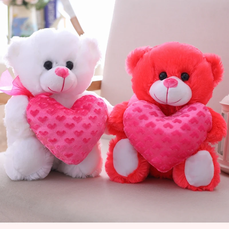 

Valentines Day plush toy rose bear with heart