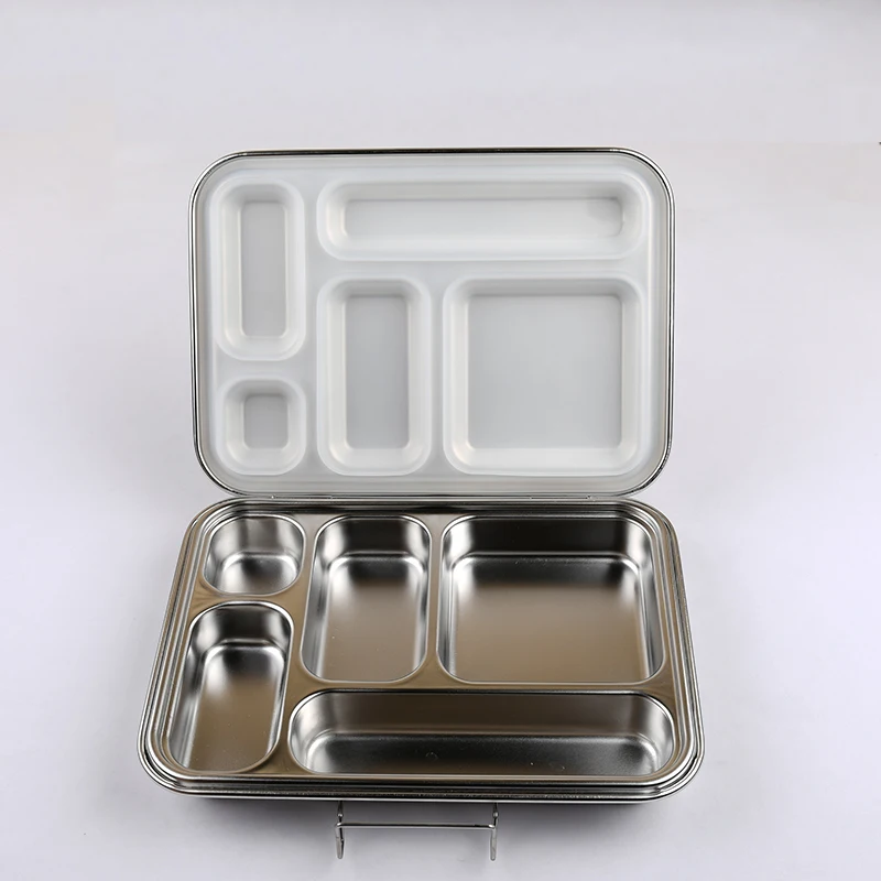

Source factory durable 5 compartment 304 stainless steel bento lunch box, Grey