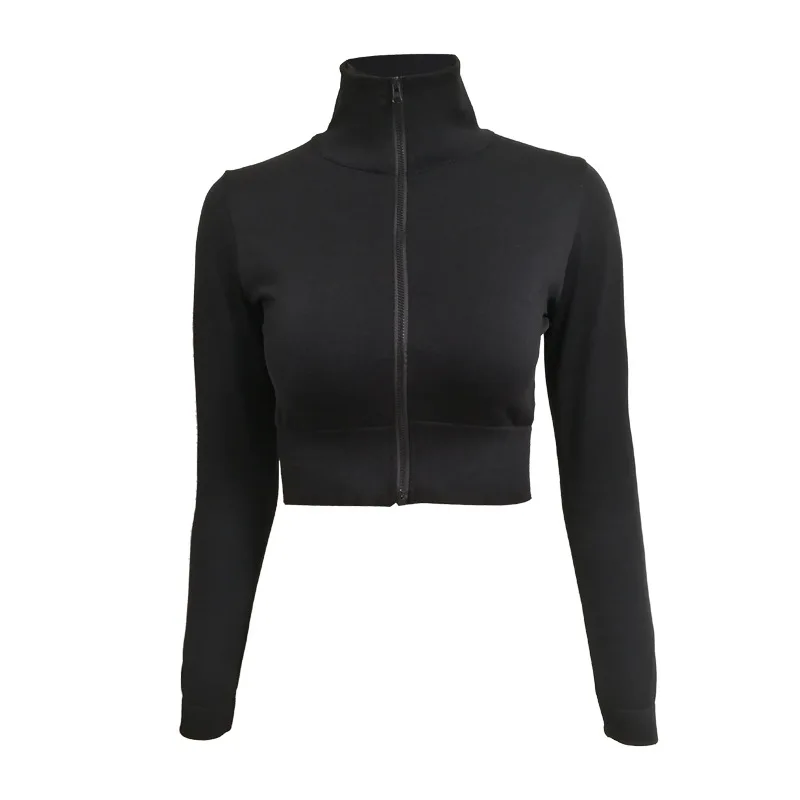 

Custom Quick Dry Women Sportswear Fitness Running Long Sleeve Jacket Women Sports Yoga Jacket With Zipper