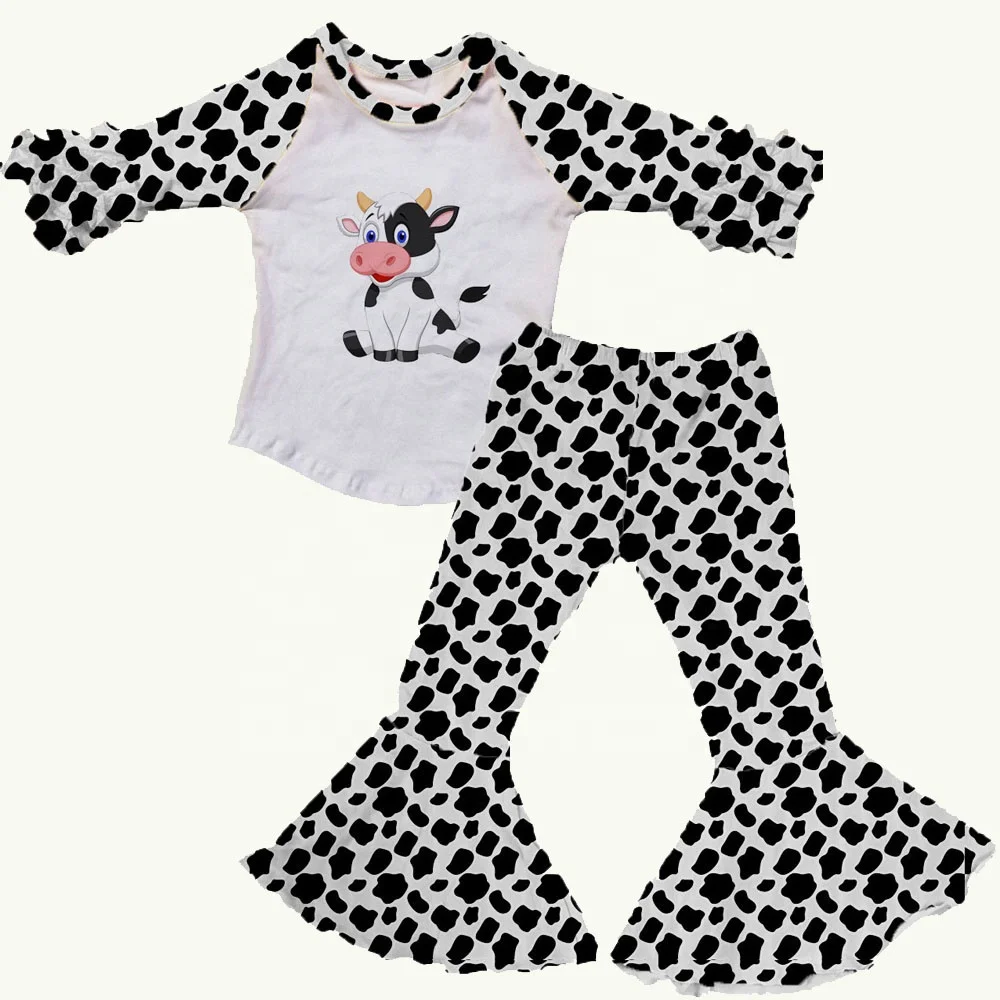 Cow Printed Kids Outfits Baby Girl Boutique Clothing Buy Girls