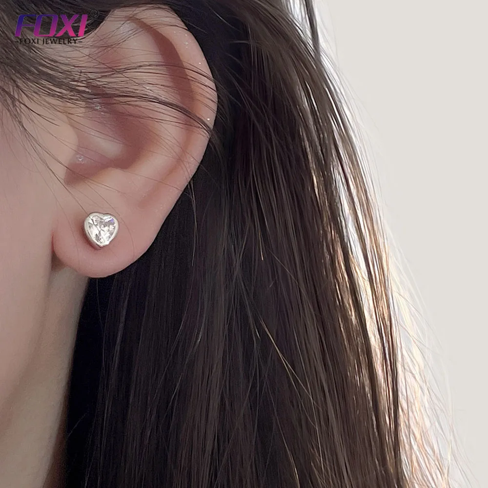 

2022 Hot Popular New Design Fashion 18K Gold Plated Heart Zircon stud earrings For Women