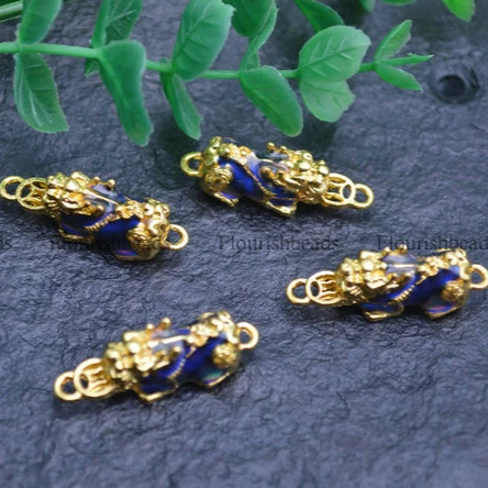 

Two Loops Gold plating Money Pixiu Enamel Charms fit Charm Bracelet Making