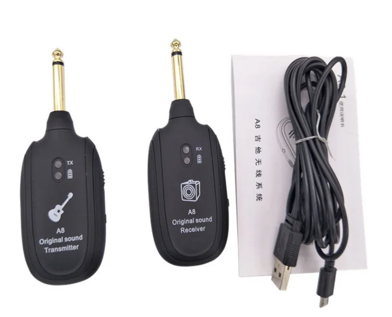 

2pcs/set High Quality Black UHF Guitar Wireless System Transmitter And Receiver