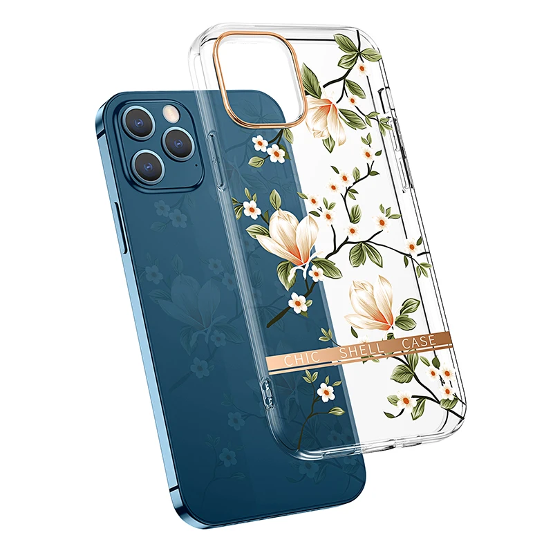 

High quality full coverage custom printed IMD flower phone case, suitable for iPhone 12 13 pro max 11 xr transparent case phone