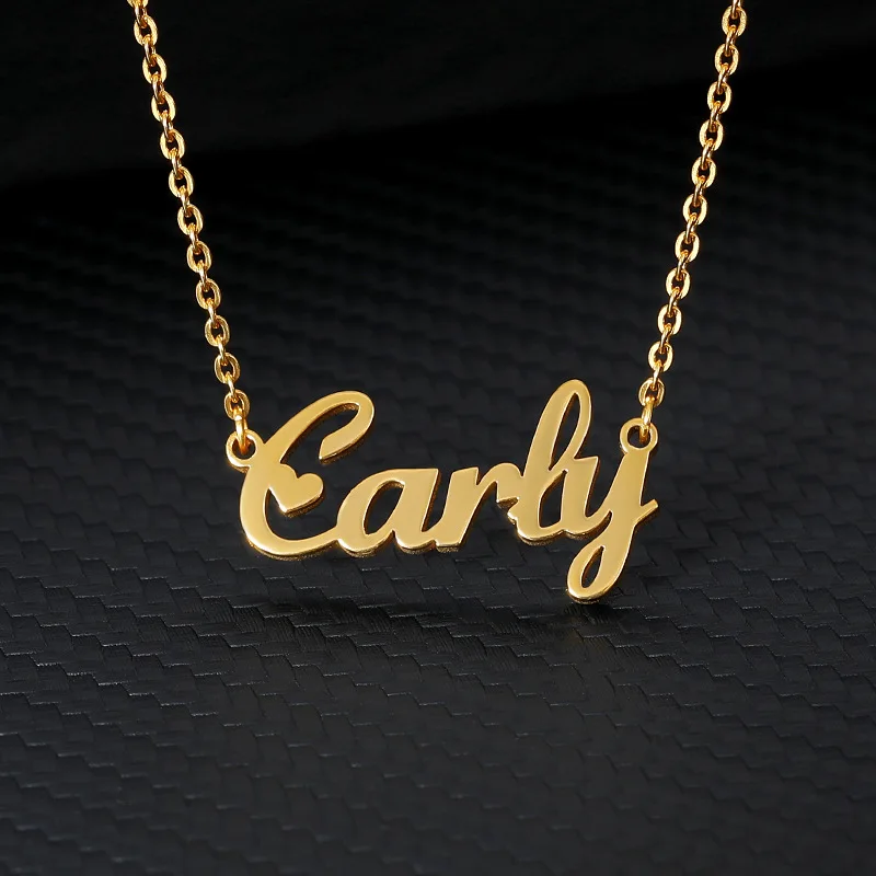 

Cheap custom name design Necklace gold plated stainless steel necklace