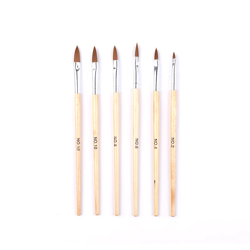 

Professional Nail Art Tools 5Pcs Set Different Size Nail Art Brush Crystal Wood Handle Paint Brush, Pictures showed