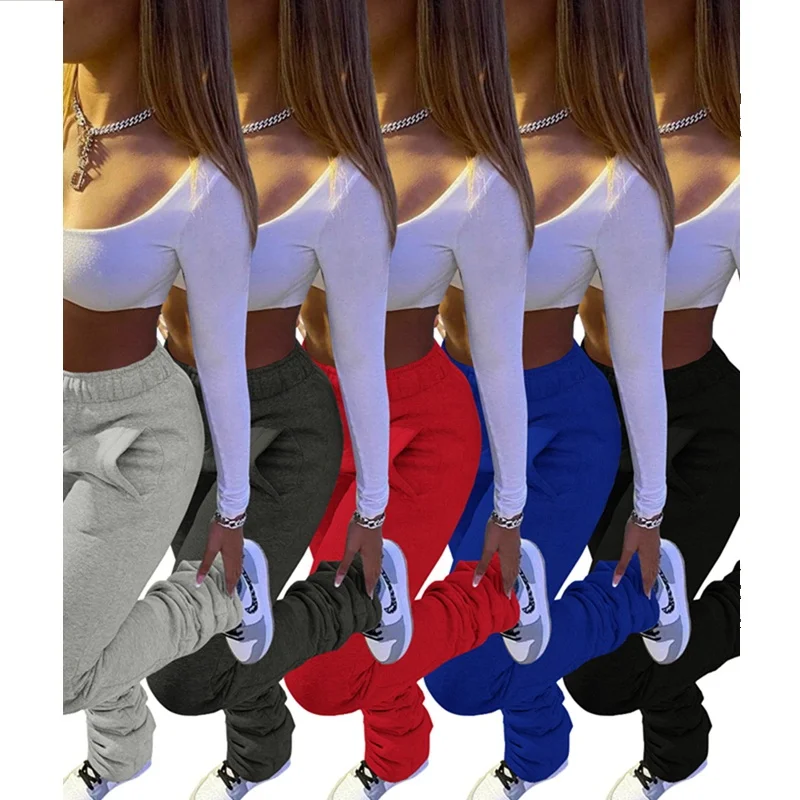 

Drawstring Thick Stacked Sweatpants Women 10 Colors