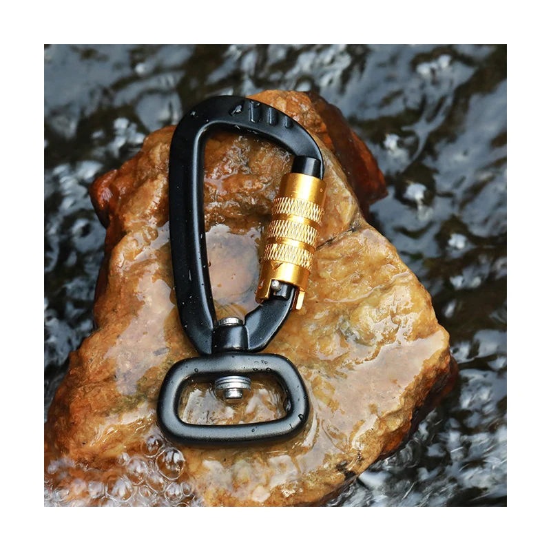 5KN Aluminum Auto Locking Swivel Carabiner Hook Fast Selling for Dog Leash & Mining Application