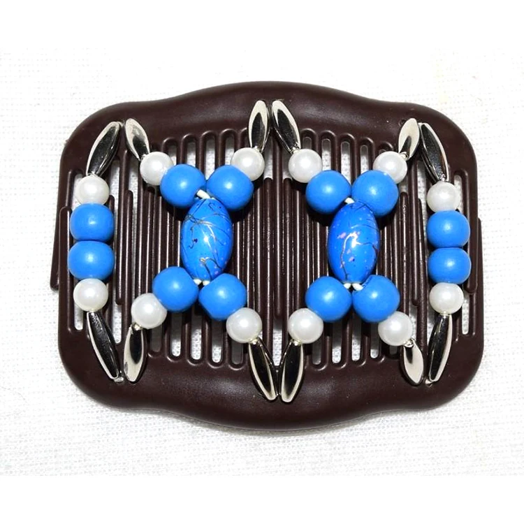 

Elastic Stretch Hair Comb Hot Sales Beaded Hair Magic Comb Clip Beads Pin Ladies Hair Accessories, Any color is available