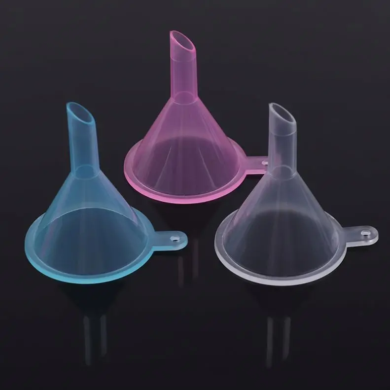 

10pcs/set Mini Small Plastic Funnel For Perfume Liquid Oil Electronic Cigarette Vape, Blue