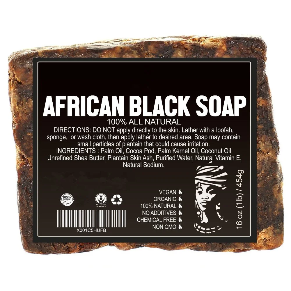 

Private Label Raw Organic Black Soap 100% Natural Handmade African Black Soap