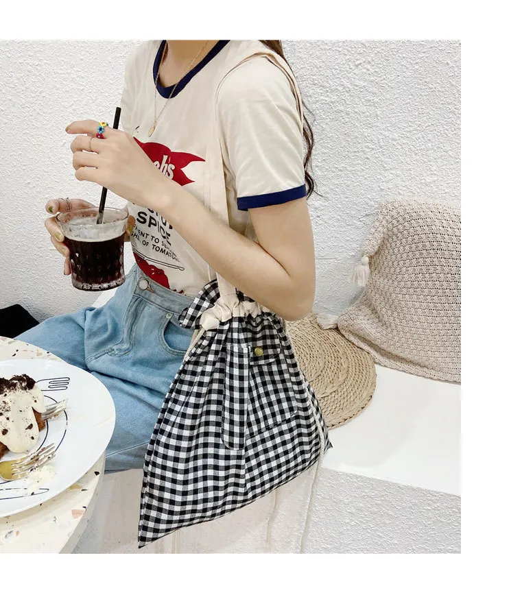 

Factory Customized Pattern Shopping Hand Shoulder Tote Drawstring String Bag
