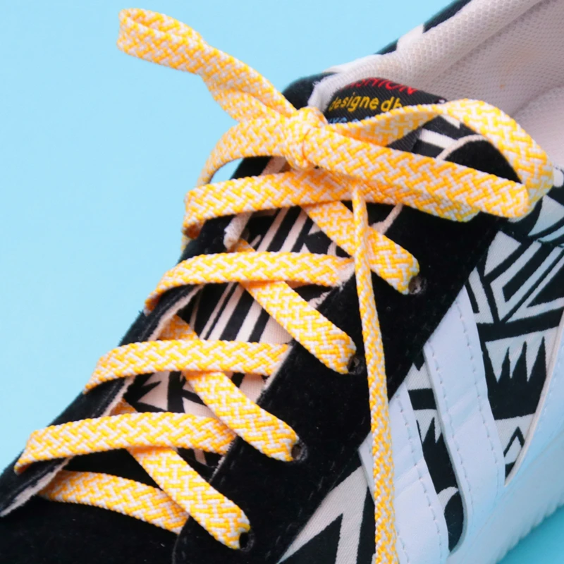 

XuanSi Manufacturer Brand New Fashionable Design Support Custom Length And Width Colorful Flat Polyester Zigzag Shoelaces, Customized
