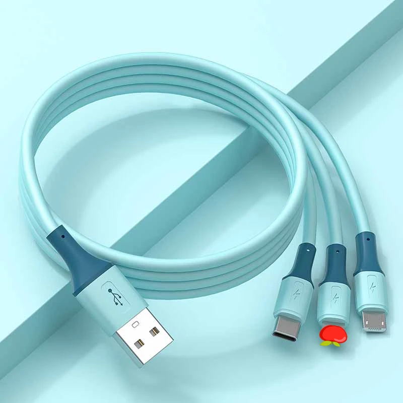 

Wholesale Color Cell Phone Cord universal multifun 3 in 1 Fast charging Data cable