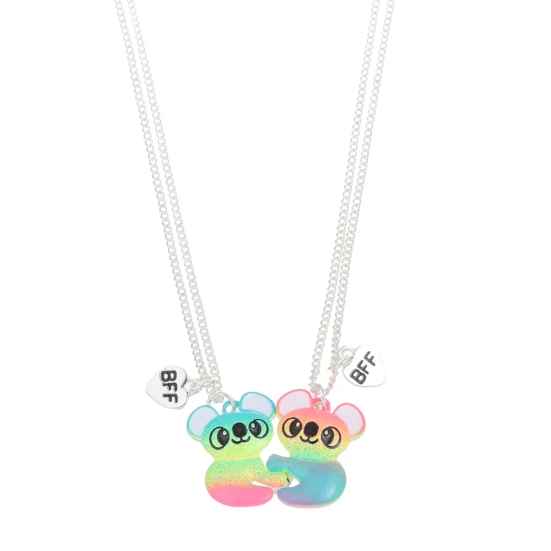 

NUORO Charm BFF Friendship Jewelry For Women Girls 2 Pcs Set Best Friends Magnetic Half Heart Pendant Panda Koala Necklace