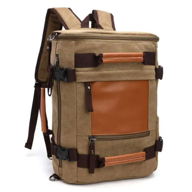 

15.6 Inch Laptop Backpack Convertible canvas Briefcases Messenger Bag Shoulder Bag Travel Daypack, As picture/customize colors