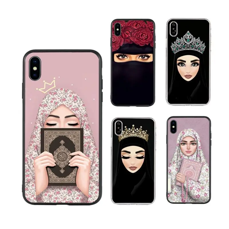 

Muslim Islamic Gril Eyes hot selling cute fashion Phone Case for iPhone X XR Xs Max 11 11Pro 11ProMax 12 12pro luxury fundas, Black/transparent