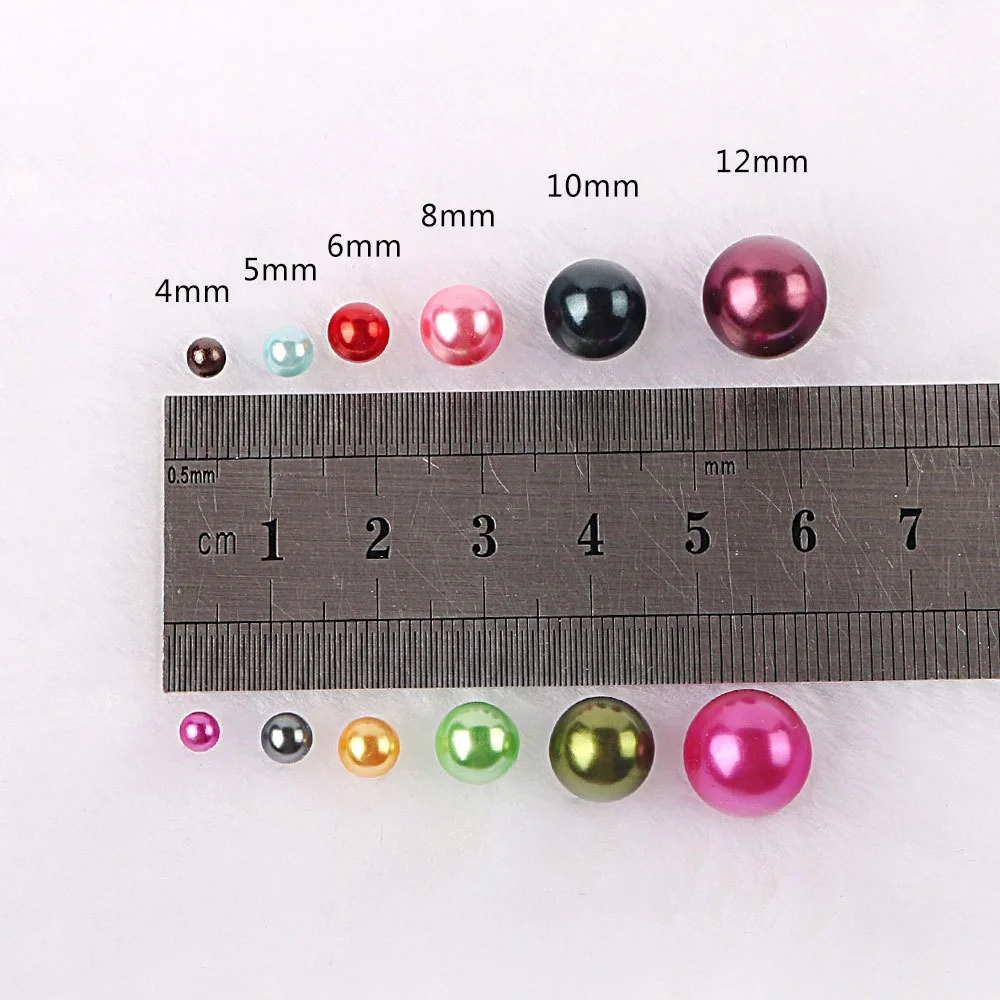 

3 4 5 6 8 10 12mm 30 Color Pink Color Pearl No Hole Loose Plastic Beads Round Pearl For Pearl Machine, 39 colors