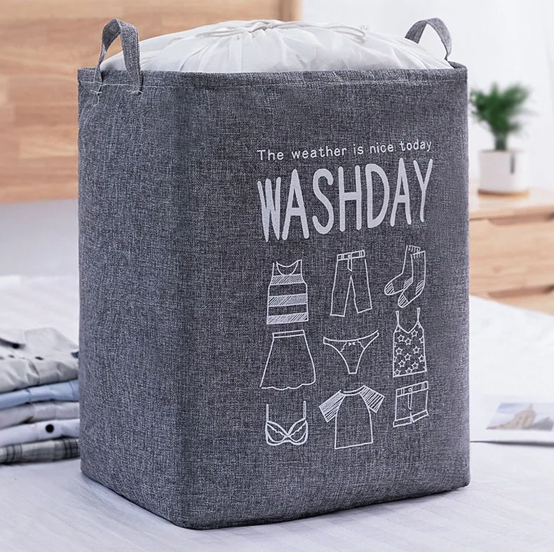 

2021 Waterproof Folding Concise Bundle Storage Basket Large organizer Drawstring Laundry Bag, As pic