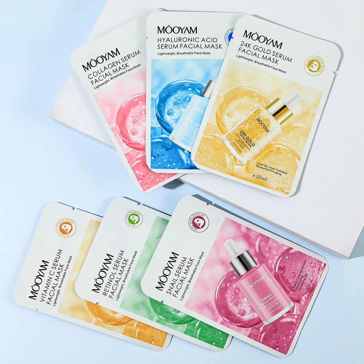 

Customize Beauty Facial Mask 6 Flavors Serum Face Mask Mascarillasl Whitening Moisturizing Acne Anti-Aging Sheet Mask