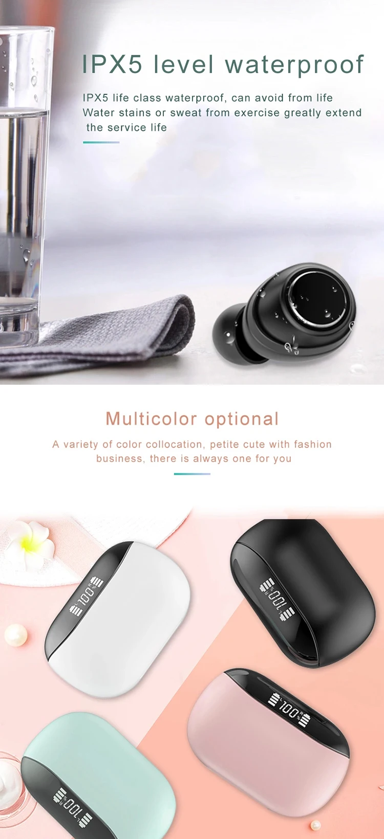 Itop New Product Private Mold X9 Pro Waterproof TWS Wireless Earphone Bluetooth V5.0 Earbuds Headphone - ANKUX.COM