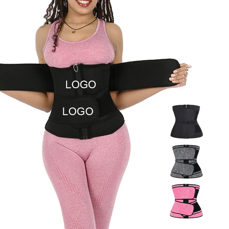 

Great Quality Women Double Strap Waist Trainer Wholesale Custom Logo High Compression Neoprene Waist Trimmer Slimming Belt