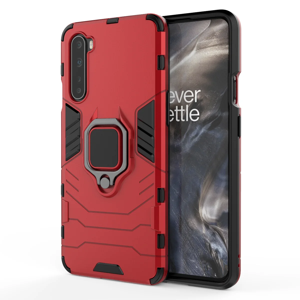 

Armor Anti Shockproof Metal PC Back Phone Case For Oneplus 9 Pro Mobile Cover For 1+9 With Ring Stand Holder